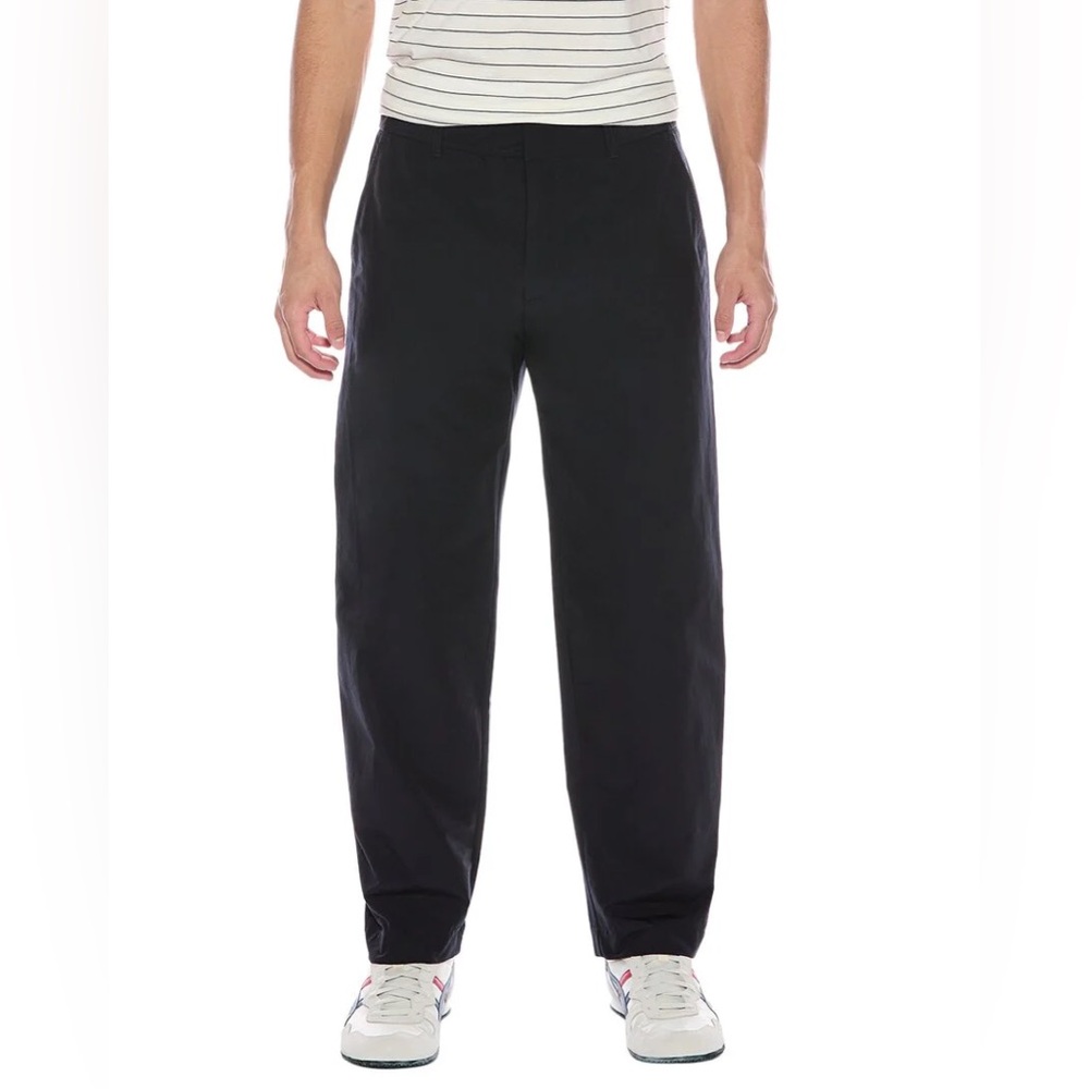 SIMKHAI Saul Darted Straight Leg Pant 33 Midnight Navy Wide Relaxed Cotton Nylon
